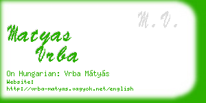 matyas vrba business card