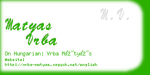 matyas vrba business card